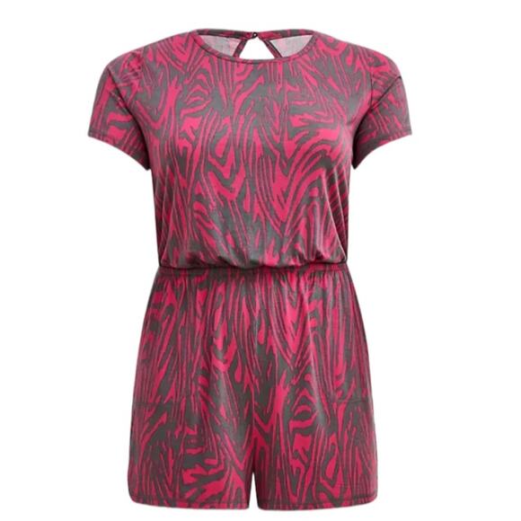 Torrid Stripe Pink SUPER SOFT ELASTIC WAIST LOUNGE ROMPER - Picture 5 of 10